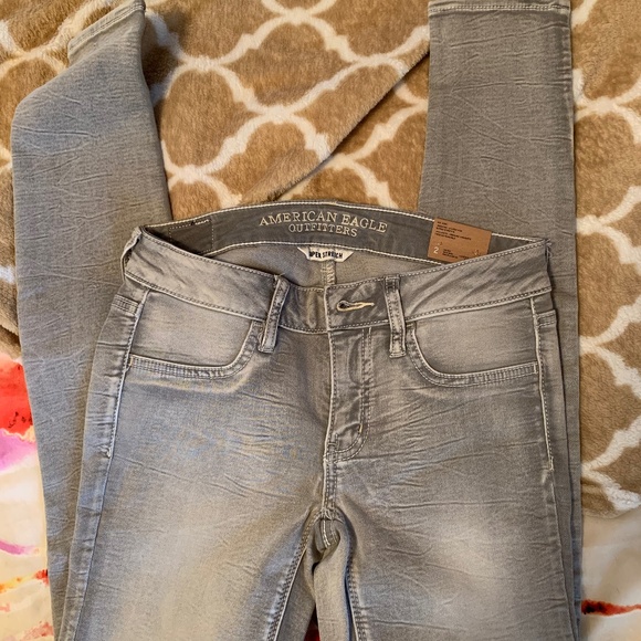 American eagle skinny low rise grey wash jegging - Picture 1 of 5